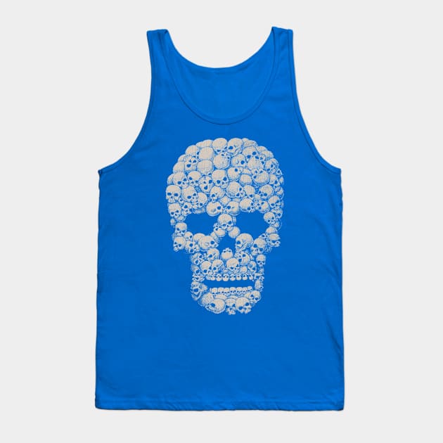 Monochrome Skull of Skulls Tank Top by ElzeroStudio